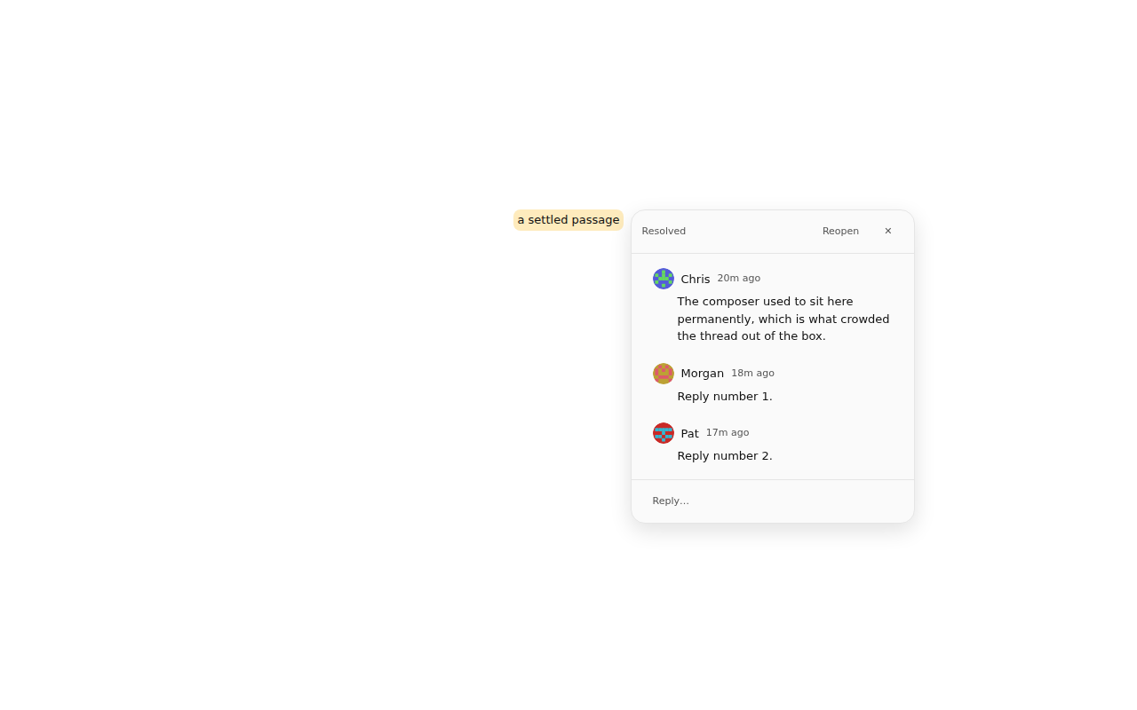 UI/Comments/Catalog — Island / resolved