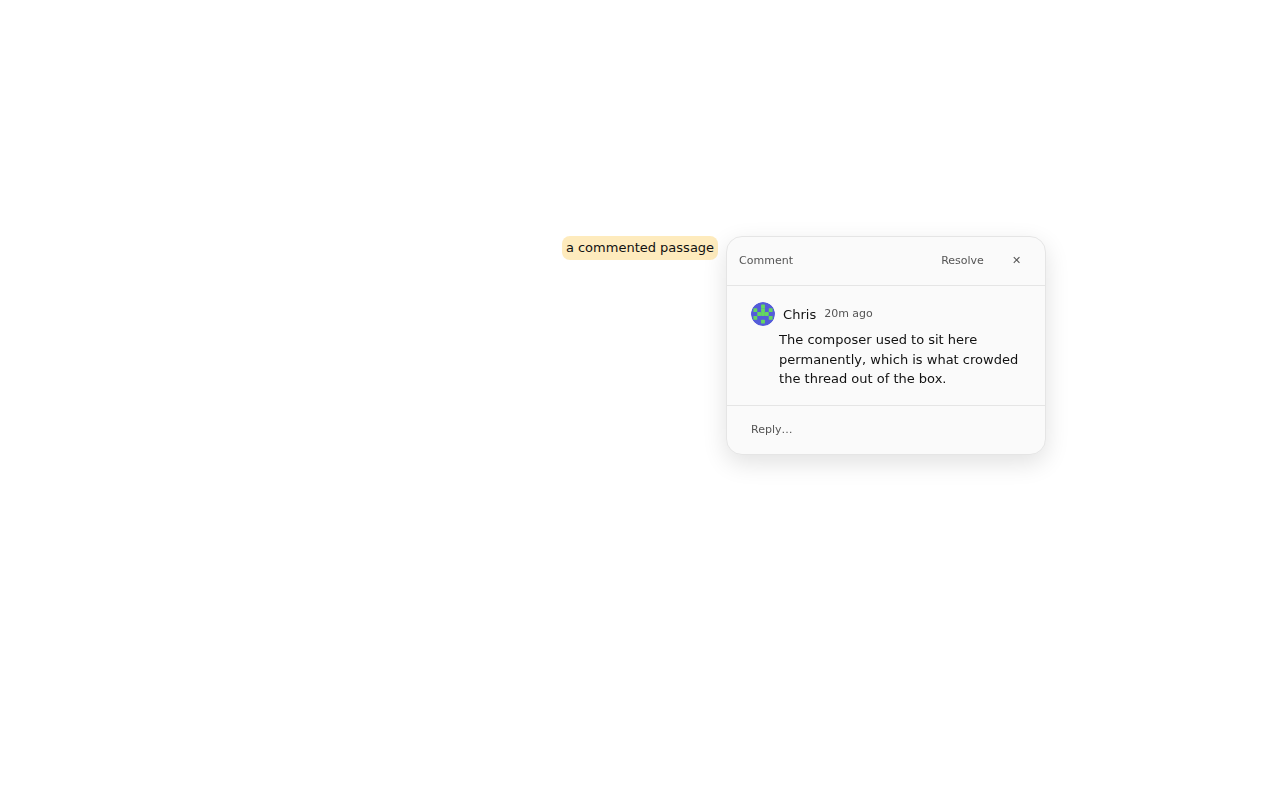 UI/Comments/Catalog — Island / single comment