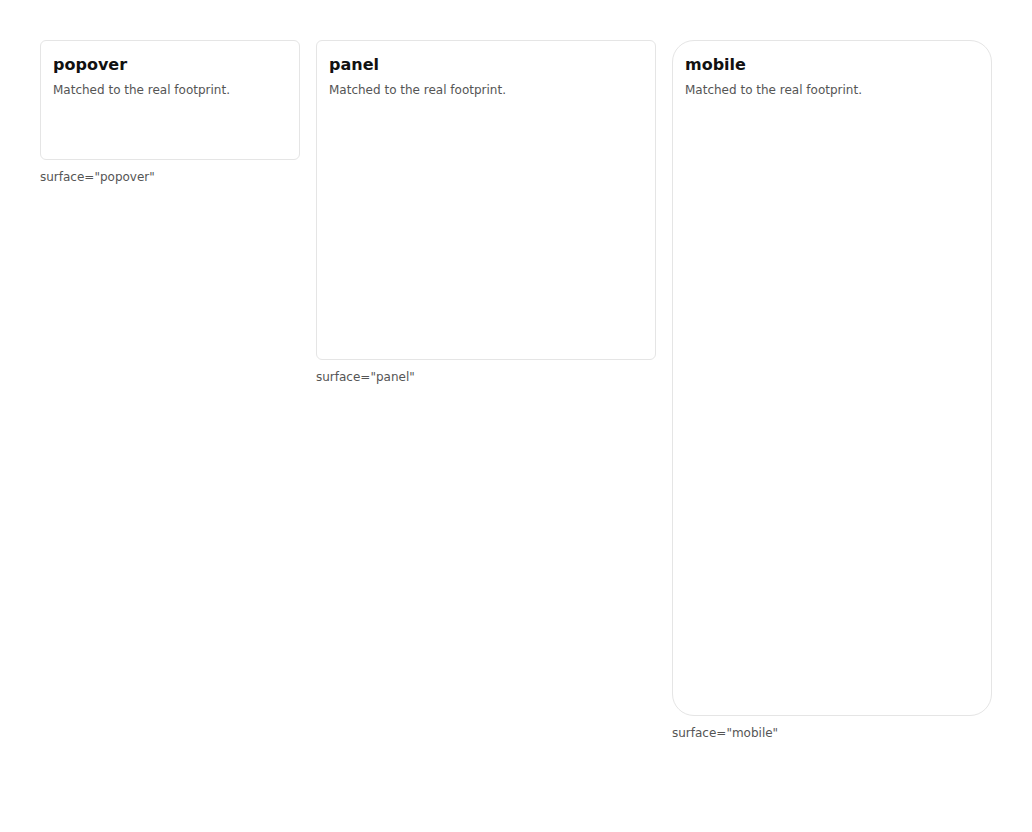 UI/Wireframe/Screen — Surfaces